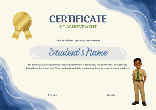 🏆 Academic Achievement Certificate – Boy Design