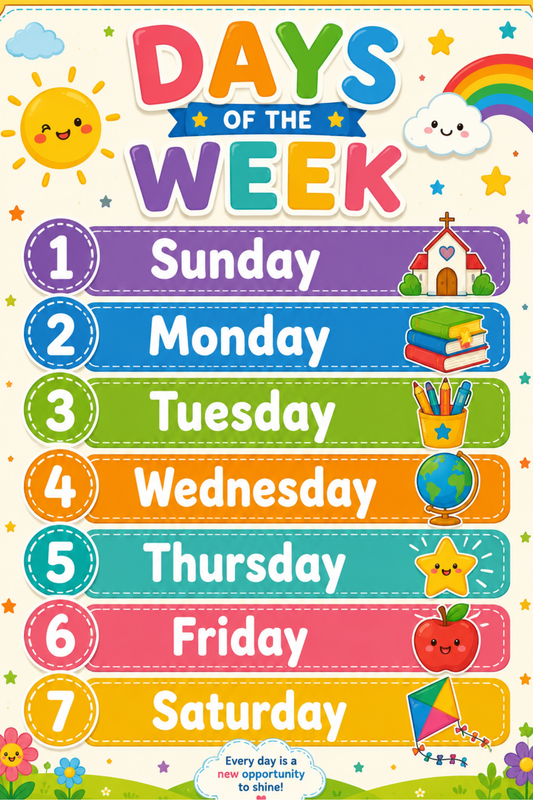 Days of the Week Chart