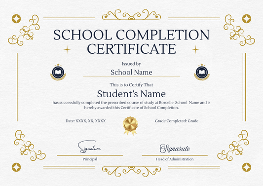 School Leaving Certificate - Gold and White Edition
