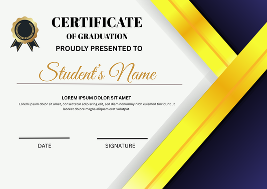 School Leaving Certificate - Navy Gold Edition
