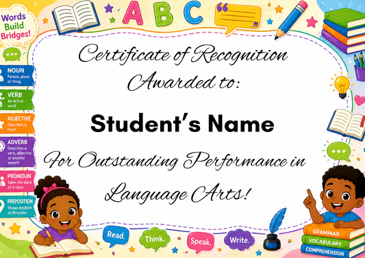 Language Arts Achievement Certificate