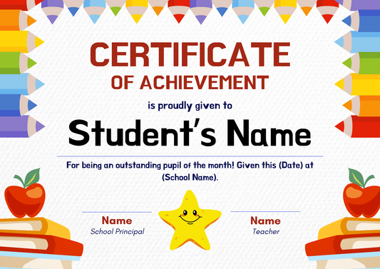 Rainbow Edition Certificate of Achievement